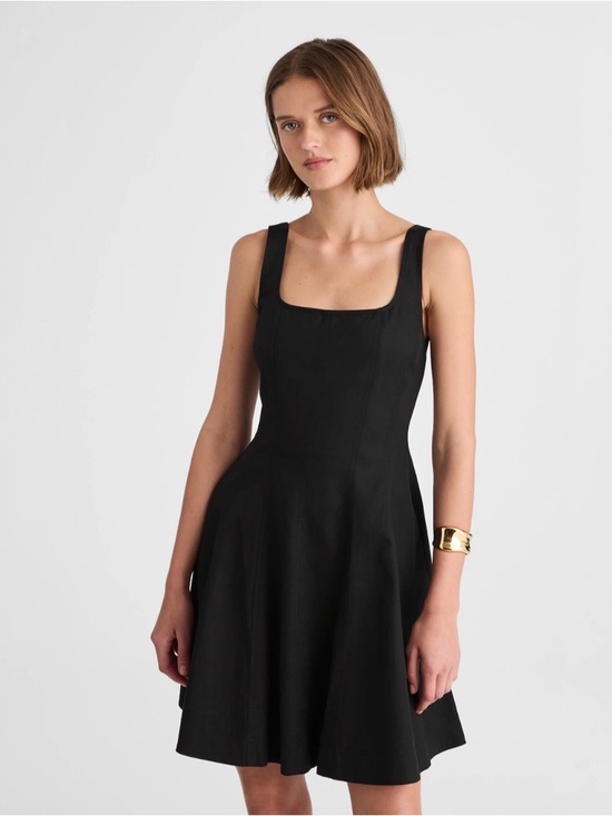 Madewell Dresses & Skirts - NWT!! | MADEWELL Women’s Seamed Open Squareneck Mini Dress | Jet Black | Size 00